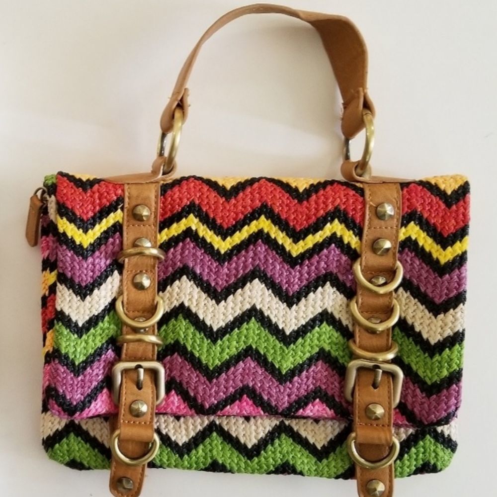 💝OLIVIA +JOY polyurethane tribal bag with buckle